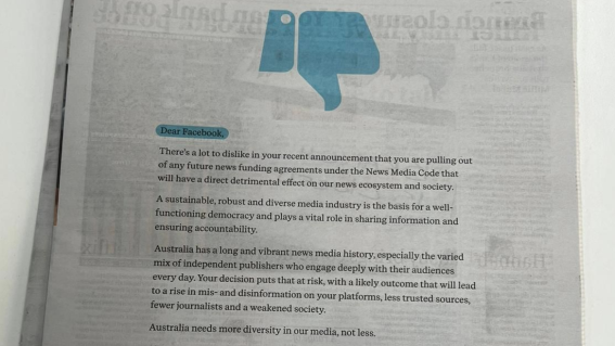 ‘Independent publishers weren’t invited to the table’: Digital Publishers Alliance takes out full-page ads slamming Facebook